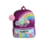 Mochila Escolar De Alças Arco Íris Infantil Juvenil Feminina Cor Violeta Desenho do tecido Arco Íris e Nuvens