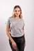 Camiseta Feminina Estonada The Best Cinza Uzzy Algodão - comprar online