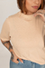 Camiseta Feminina Gola Alta Nude Uzzy Algodão - comprar online