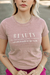 Camiseta Feminina Estonada Beauty Rosa Envelhecido Uzzy Algodão