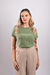 Camiseta Feminina Estonada Coragem Verde Uzzy Algodão - comprar online