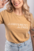 Camiseta Feminina Estonada Be Free Amarelo Queimado Uzzy Algodão