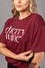 Camiseta feminia oversized lisa bordo Uzzy T-shirt.