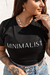 Camiseta Feminina Minimalist Preta Uzzy Algodão