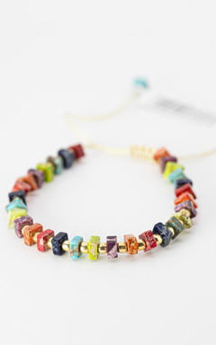 Pulsera de Hilo Boho con Piedra Multicolor