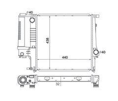 RADIADOR BMW 318 / 323 / 325 / 328 1.8 / 1.9 / 2.2 / 2.5 / 2.8 1990 À 1999 / Z3 1.9 1996 À 1998 LD3 - Radicooler