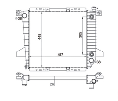 RADIADOR FORD RANGER 2.3 L4 95>97 +/-AC  AUT/MEC. - comprar online