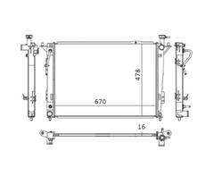 RADIADOR HYUNDAI SANTA FE 3.5 V6 2010>2013 +AC AUT/MEC - Radicooler