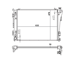 RADIADOR SONATA 2.4 11>14 CADENZA 3.5 11>16 OPTIMA 2.4 13>14 +AC AUT - Radicooler
