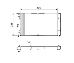 RADIADOR VOLKS QUANTUM/SANTANA FORD ROYALE/VERSAILLES 1.8/2.0 91>94 - Radicooler