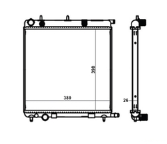 RADIADOR CITROEN C3 1.4-03>12/ 1.6 02>12/ 1.8 03>12 +/-AC MEC