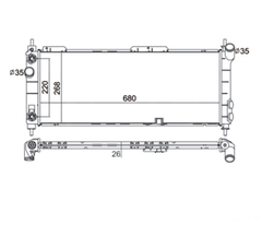 RADIADOR CHEVROLET CORSA 1.0/1.4/1.6 16V MPFI 94>02 +AC AUT. - loja online