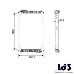 RADIADOR MBB AXOR 2035 / 2040 / 2044 / 2540 / 2544 / 2640 / 3131 / 3344 2005 À 2015 - COM LATERAL - SISTEMA BEHR - comprar online