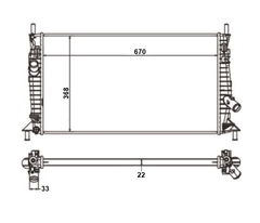 RADIADOR FORD FOCUS 1.6 / 1.8 / 2.0 2009 À 2013 LD3 - Radicooler