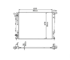 Imagem do RADIADOR HYUNDAI ELANTRA 1.8 2012 À 2013 / KIA CERATO 1.6 2009 À 2012 / KIA SOUL 1.6 2012 À 2019 LD3