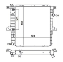 RADIADOR FORD RANGER EXPLORER 4.0 2005 RANGER 4.0 98>05 +/- MEC/AUT - Radicooler
