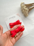 Hair Clip Courino dupla - vermelho