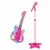 GUITARRA COM MICROFONE PEDESTAL INFANTIL ROCK ROSA - DM TOYS