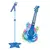 GUITARRA COM MICROFONE PEDESTAL INFAN ROCK AZUL - DM TOYS