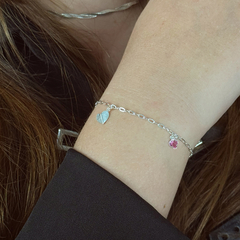 Pulseira Coração Rosa - Prata 925 - comprar online