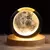 Usb night light led bola de cristal candeeiro mesa 3d lua planeta galáxia decor