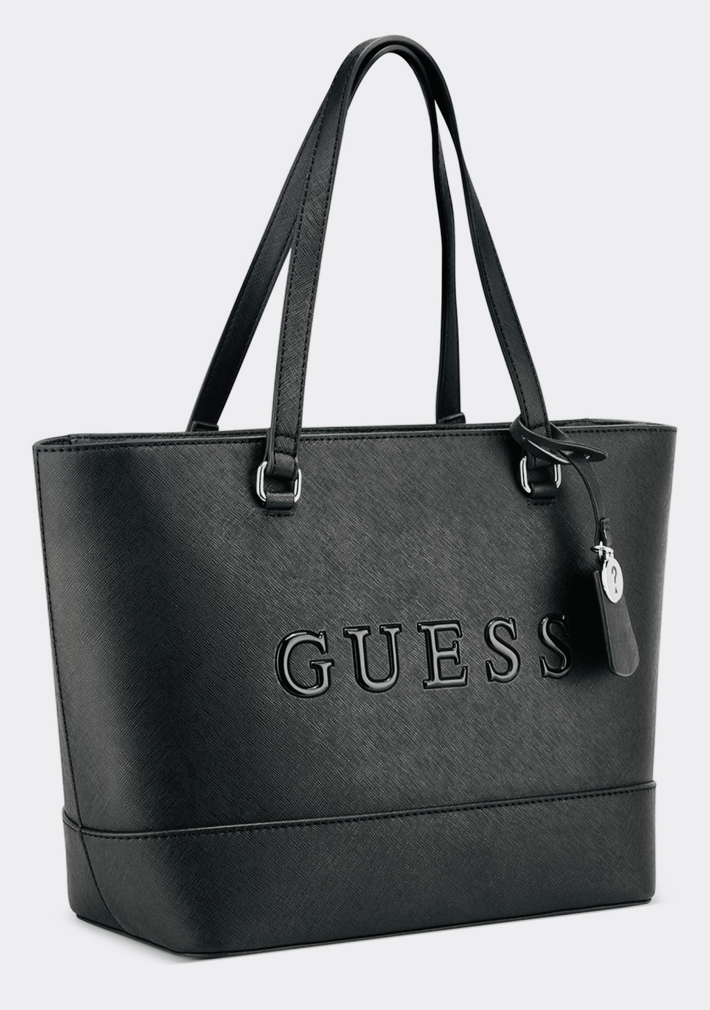 Bolsa fashion guess negra con blanco