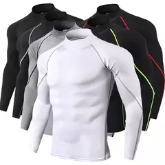 Imagem do Camiseta esportiva masculina, secagem rápida, camisa de corrida