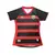 Camisa feminina do Sport Recife 24/25 nas cores vermelha e preta, com detalhes em listras e logotipo da Umbro.