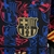 Camisa do Barcelona Edição Especial 23/24, preta com detalhes em azul e grená, com logo da Nike e estampas coloridas.

