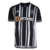 Camisa do Atlético Mineiro I 23/24, masculina, preto e branco, com listras verticais e logo da Adidas.