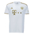 Camisa branca do Bayern de Munique, modelo Away 22/23, com detalhes em dourado e logotipo da Adidas.