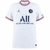 Camisa branca do Paris Saint-Germain para torcedores, modelo 21/22, com detalhes em vermelho e o logo da Nike.