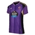 Camisa roxa do Real Valladolid II 22/23, modelo torcedor, fabricada pela Adidas, com detalhes em preto e dourado.