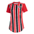 Camisa feminina do São Paulo II 22/23 da Adidas em vermelho, preto e branco, com listras verticais.