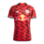 Camisa vermelha do New York Red Bull II 24/25, modelo torcedor da Adidas, com design geométrico e logotipo da equipe.