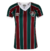 Camisa feminina do Fluminense I 23/24 da Umbro, com listras tricolores em verde, grená e branco.