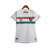 Camisa feminina branca do Fluminense II 23/24 com detalhes em verde e marrom, marca Umbro.