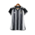 Camisa feminina do Atlético Mineiro I 23/24, com listras brancas e pretas e logotipo do clube.

