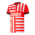 Camisa vermelha do time Girona I 22/23, com detalhes em branco e logo da Puma.