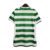 Camisa retrô do Celtic Football Club, verde e branca, da Umbro, com listras verticais e logotipo do clube.

