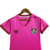 Camisa feminina do Fluminense na cor rosa, edição especial Outubro Rosa, com detalhes em tricolor e logo da Umbro.