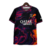 Camisa do Paris Saint-Germain edição especial 23/24, preta com detalhes em roxo e laranja, com logo da Nike e patrocinador QATAR AIRWAYS.