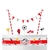 Set Adorno Tortas Decoracion Football Rojo y Blanco (1un)