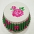 Pirotin Cupcake N°10 Verde Rosas Fucsias (15uni)