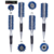 Kit 4 Escovas Profissional Azul Cerdas de Javali + 6 Clip De Carbono na internet