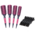 Kit 4 Escovas Profissional Rosa Cerdas de Javali + 6 Clip De Carbono - comprar online