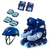 Kit Patins Infantil In Line Ajustável Azul Zippy Toys