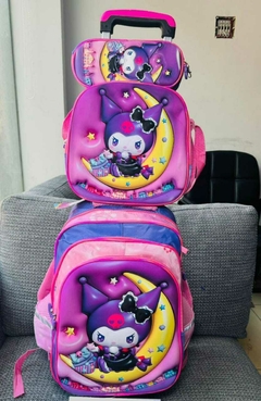 MOCHILA KUROMI CON RUEDAS 3 EN 1 C/CARTUCHERA Y LONCHERA - El Principito Mayorista