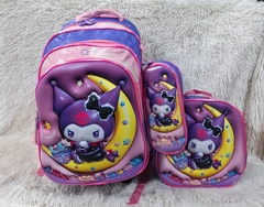 MOCHILA KUROMI CON RUEDAS 3 EN 1 C/CARTUCHERA Y LONCHERA - tienda online