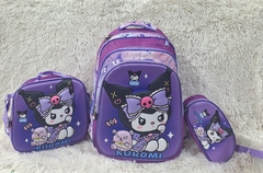 MOCHILA KUROMI 3 PIEZAS C/LONCHERA Y CARTUCHERA - comprar online